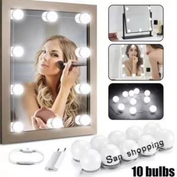Lumières de Miroir – 8 Ampoules à Intensité Variable – 3 Modes D’éclairage Colorés