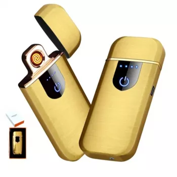 Briquet Électrique De Chargement USB – Métal – Ultra Fine – Écran Tactile - Gold