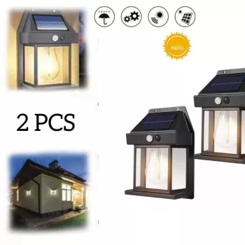 Pack De 2 Lampe Murale Solaire Avec Détecteur De Mouvement – 3 Modes D’éclairage – Étanche