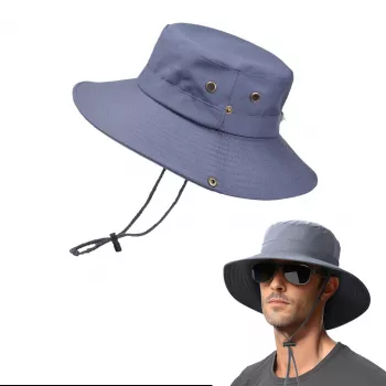 Chapeau De Soleil Pliable à Large Bord Avec Protection UV –  Gris