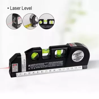 Ruban Laser Multi-Usage 3 en 1 Niveau à Bulle 2,5 m – Ruban Multi-Usage