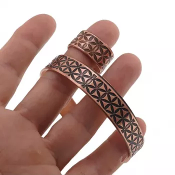 Bague et bracelet en cuivre tendence