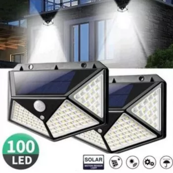 Pack de 2 Lampe Solaire Avec Détecteur De Mouvement – 3 Modes – 100 Led – Étanche