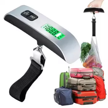 Pèse bagages Électronique – LCD – 50 kg x 10 g –  Arrêt Automatique – Gris – Noir