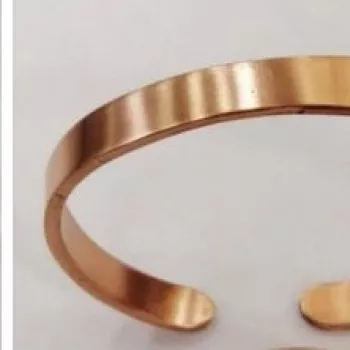 Bracelet lisse en pur cuivre rouge therapeutique