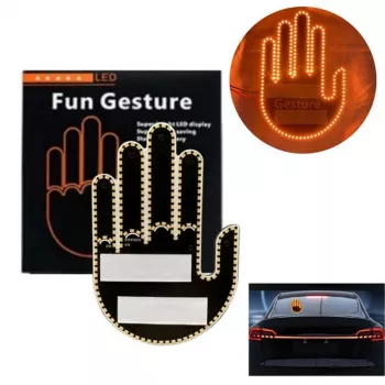 Lumière De Doigt LED De Voiture – 3 Modes Gestuels – Autocollant LED Avec Télécommande