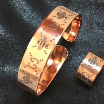 Bracelet design en cuivre avec  bague