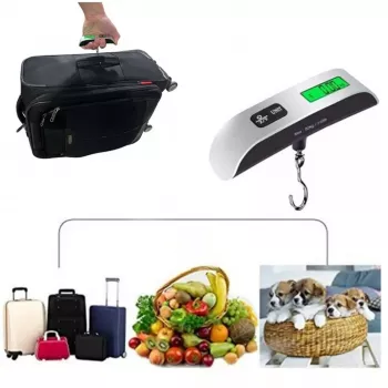 Pèse bagages Électronique – LCD – 50 kg x 10 g –  Arrêt Automatique – Gris