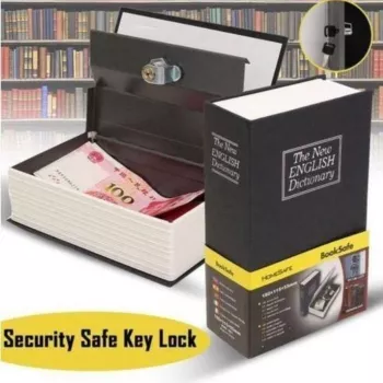 Coffre-Fort Créatif En Forme Livre – Avec 2 Clés -18×11.5×5.5 cm – Noir