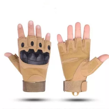 Gants Tactiques Demi-Doigt De Haute Qualité – Multifonctions – Beige