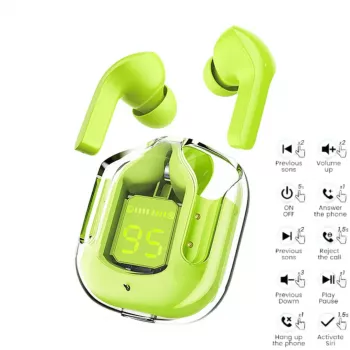 Écouteur Bluetooth Air39 – Affichage Numérique – Sans fil – Réduction du Bruit – Vert