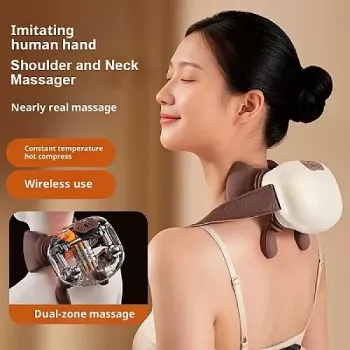 Masseur Électrique Sans Fil Chauffant Shiatsu pour Cou &amp; Épaules